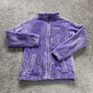 Columbia Fleece Jacket Kids Girls Large 14/16 Purple Full Zip High Neck Outdoor